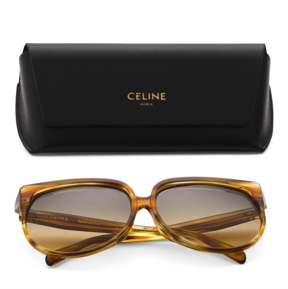 Celine 63mm Designer Tortoise Shell Sunglasses - Picture 7 of 7